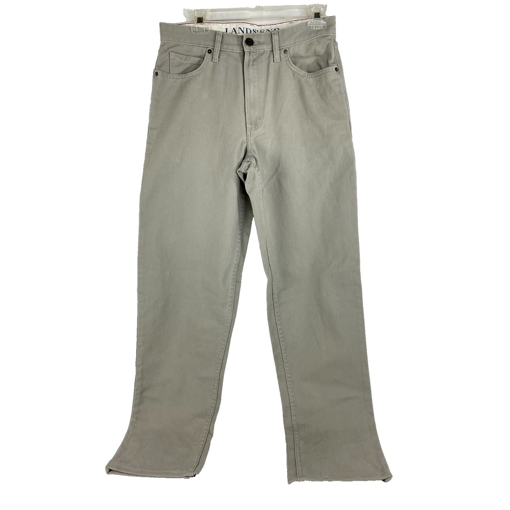 NEW Lands' End Jeans Men's 30 x 34 Denim Pants Relaxed Fit Gray 5 Pocket